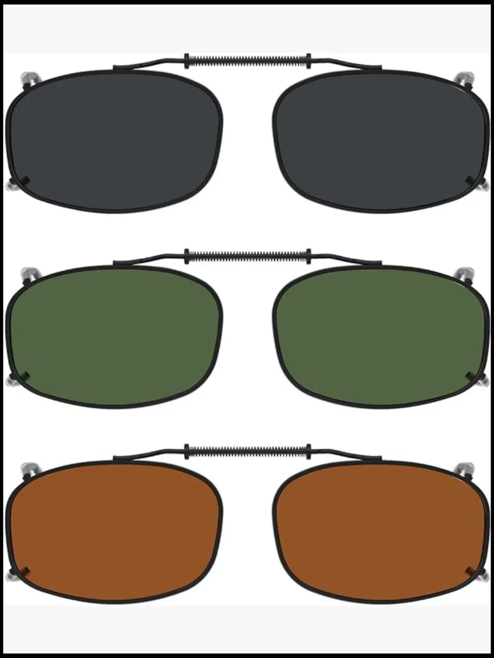 Polarized Clip-On Sunglasses Metal Frame Rimless UV Protection